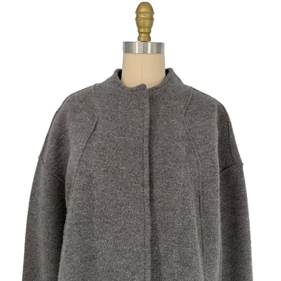 Eileen Fisher Boiled Wool High Collar Coat Womens Small - Picture 5 of 13